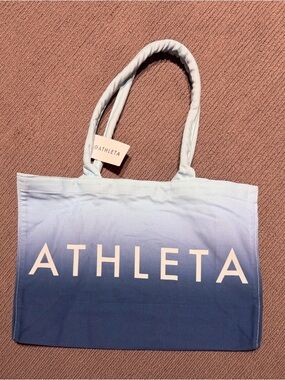 Athleta Ombre Navy-to-Light Blue Canvas Tote